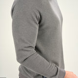 Waffle Hoodie - Grey Waffle Knit Hoodie