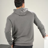 Waffle Hoodie - Grey Waffle Knit Hoodie
