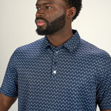 Wishing Star Polo - Men's Navy Patterned Polo