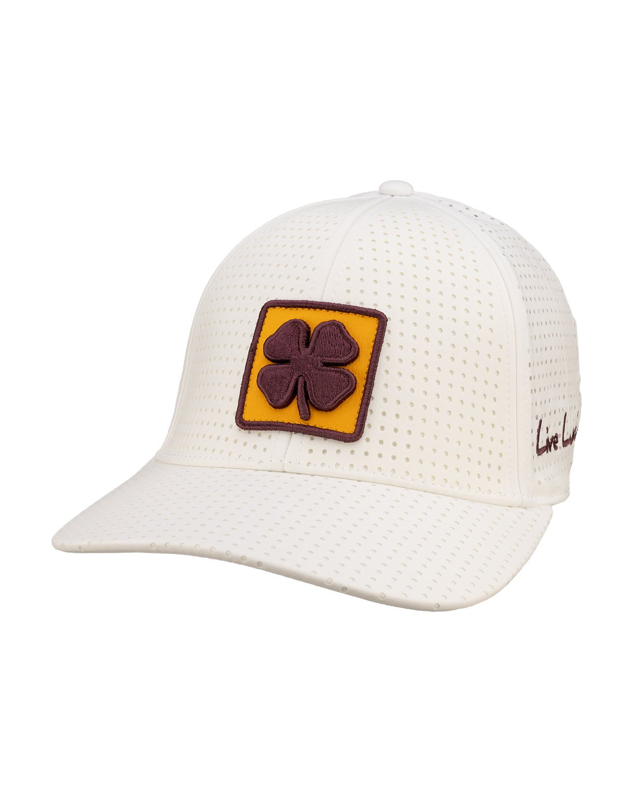 perforated white hat from Black Clover featuring ASU Sun devils logo