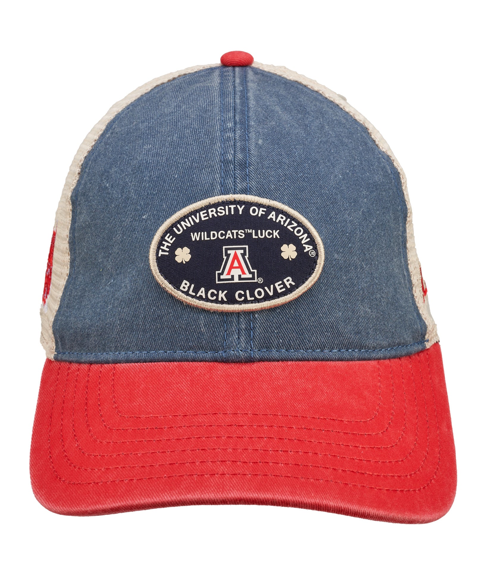 red and blue two tone vintage style hat from Black Clover featuring Arizona Wildcats logo