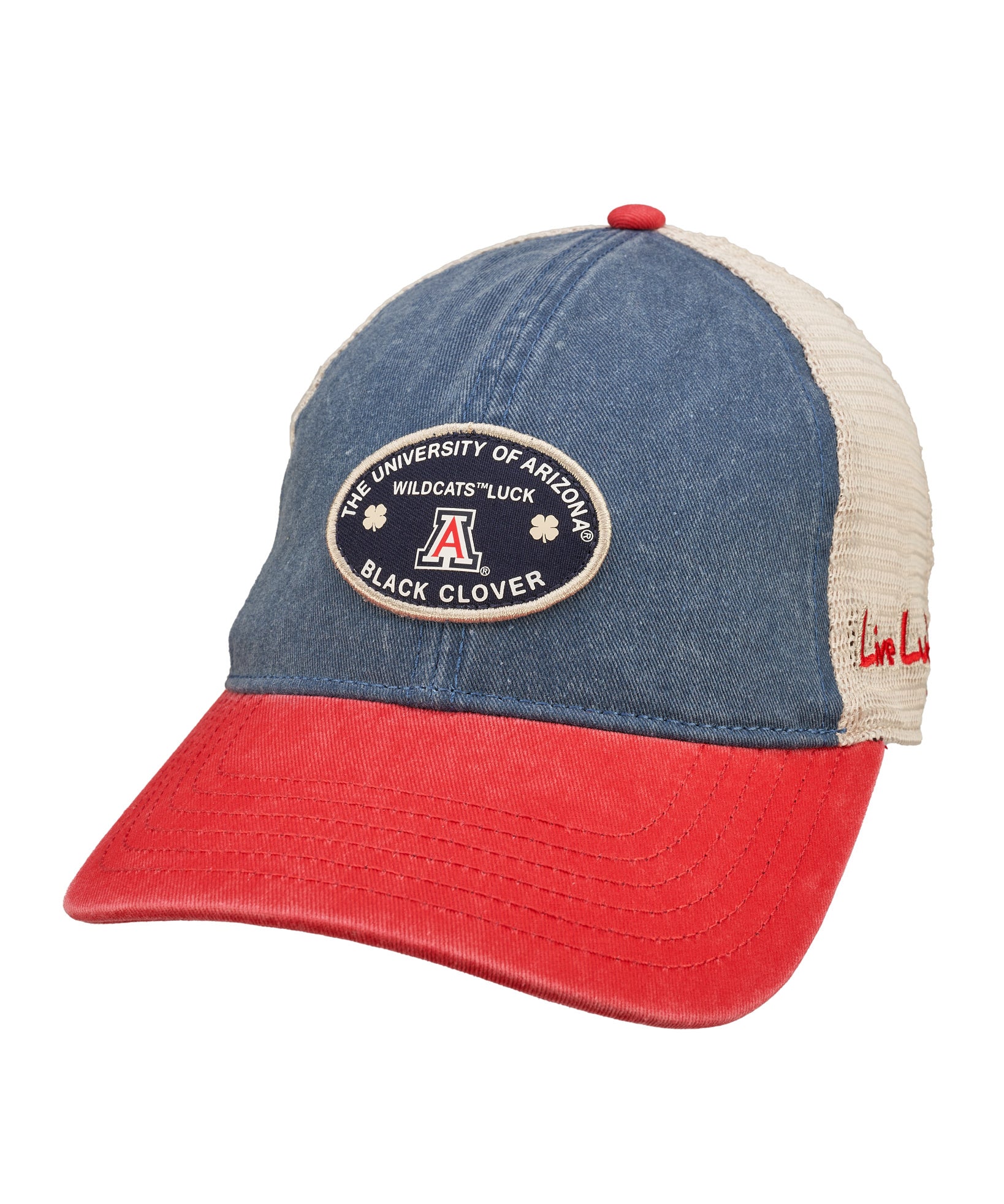 red and blue two tone vintage style hat from Black Clover featuring Arizona Wildcats logo