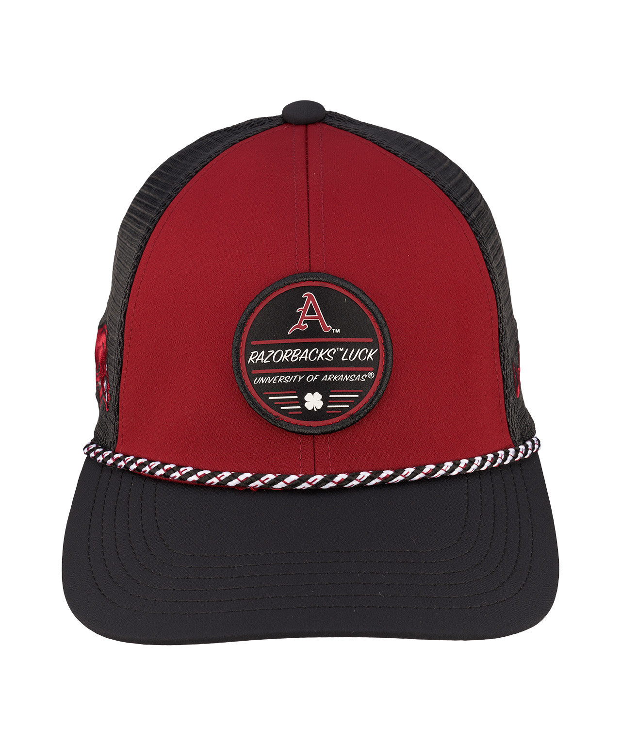 red and black rope with mesh back for University of Arkansas by Black Clover