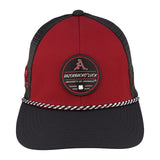 red and black rope with mesh back for University of Arkansas by Black Clover