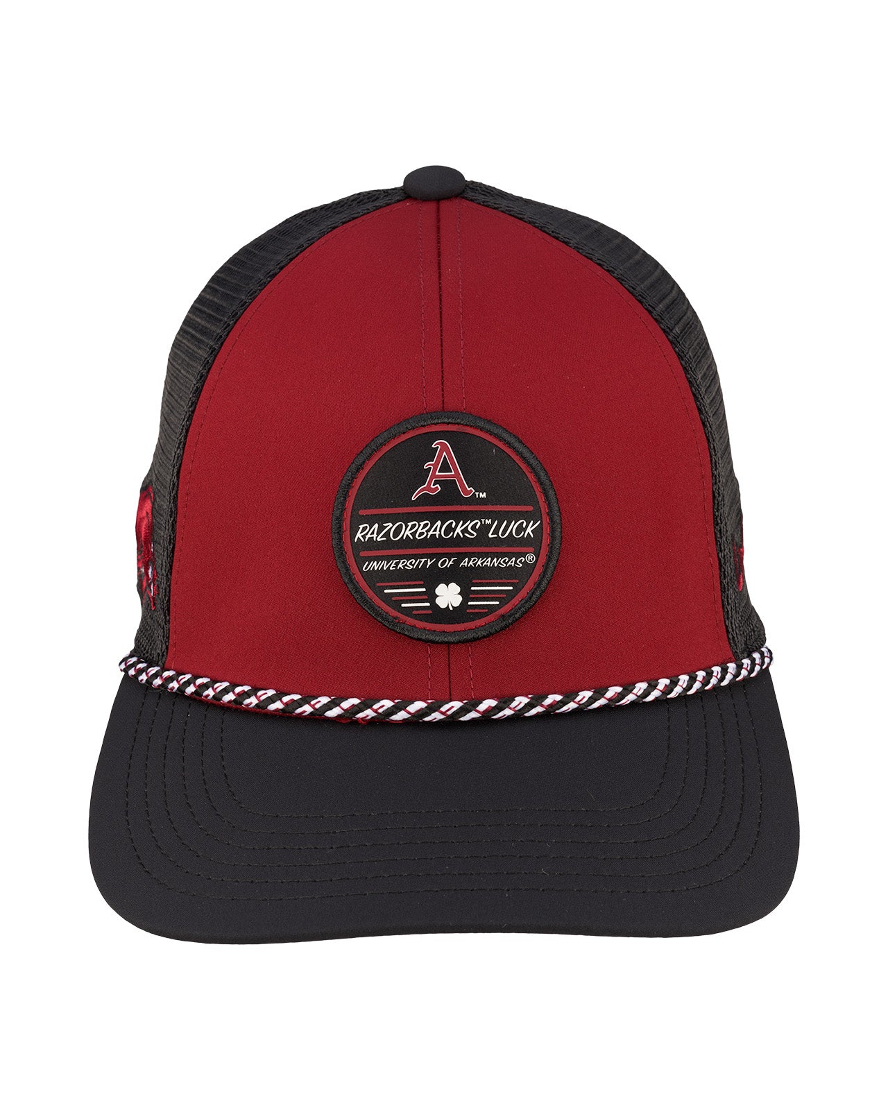 red and black rope with mesh back for University of Arkansas by Black Clover