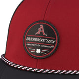 red and black rope with mesh back for University of Arkansas by Black Clover