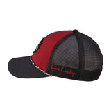 red and black rope with mesh back for University of Arkansas by Black Clover