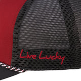 red and black rope with mesh back for University of Arkansas by Black Clover