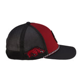 red and black rope with mesh back for University of Arkansas by Black Clover