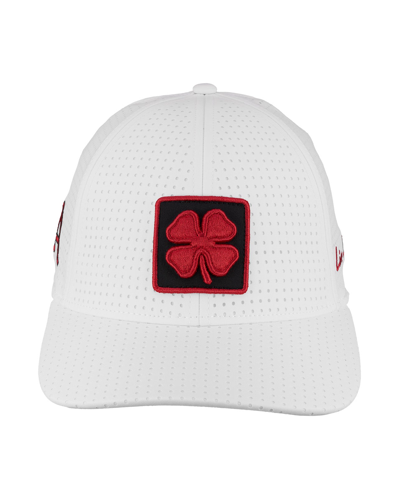 white perforated hat for University of Arkansas by Black Clover