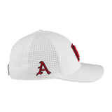 white perforated hat for University of Arkansas by Black Clover