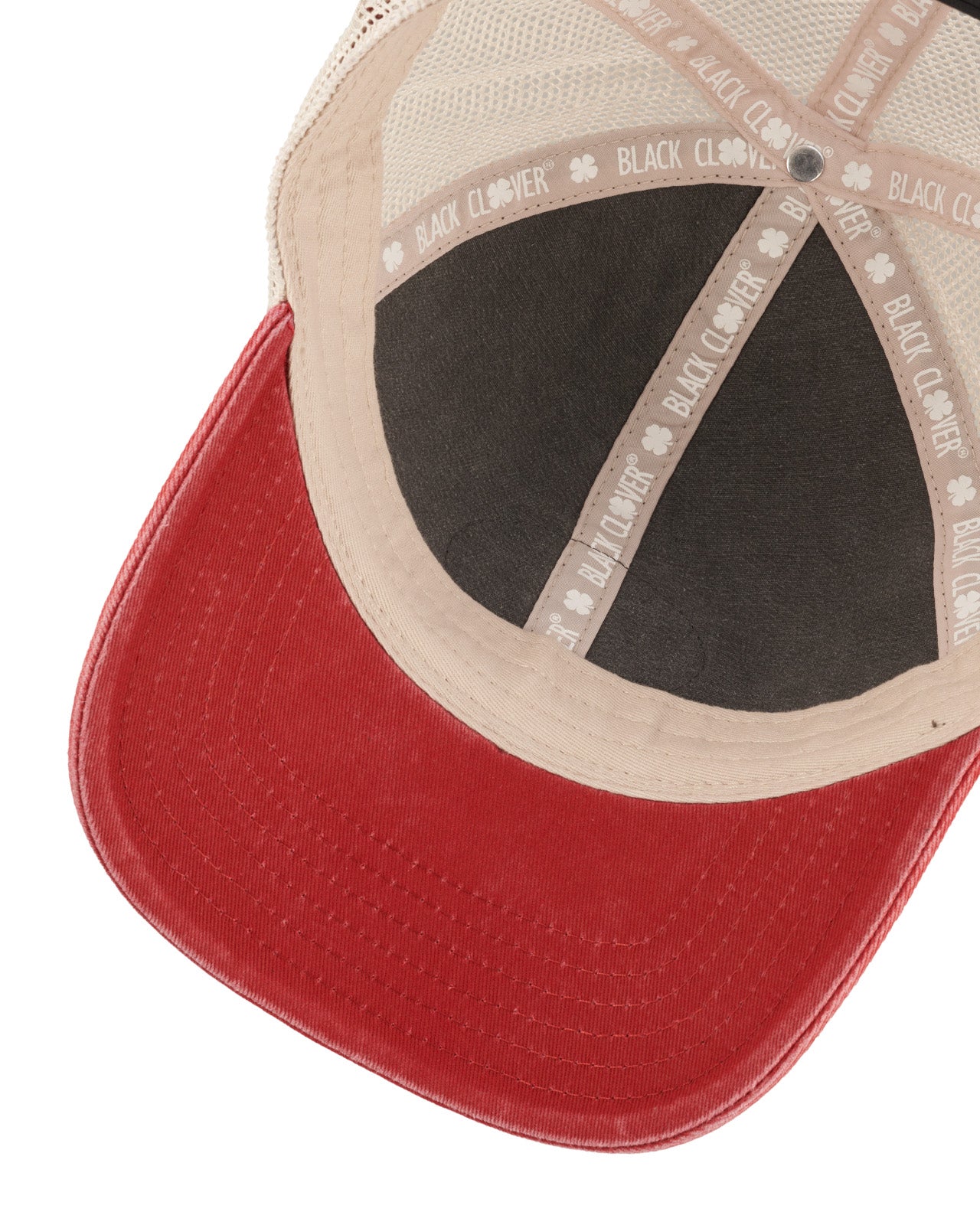 red and grey two tone vintage style hat for University of Arkansas by Black Clover