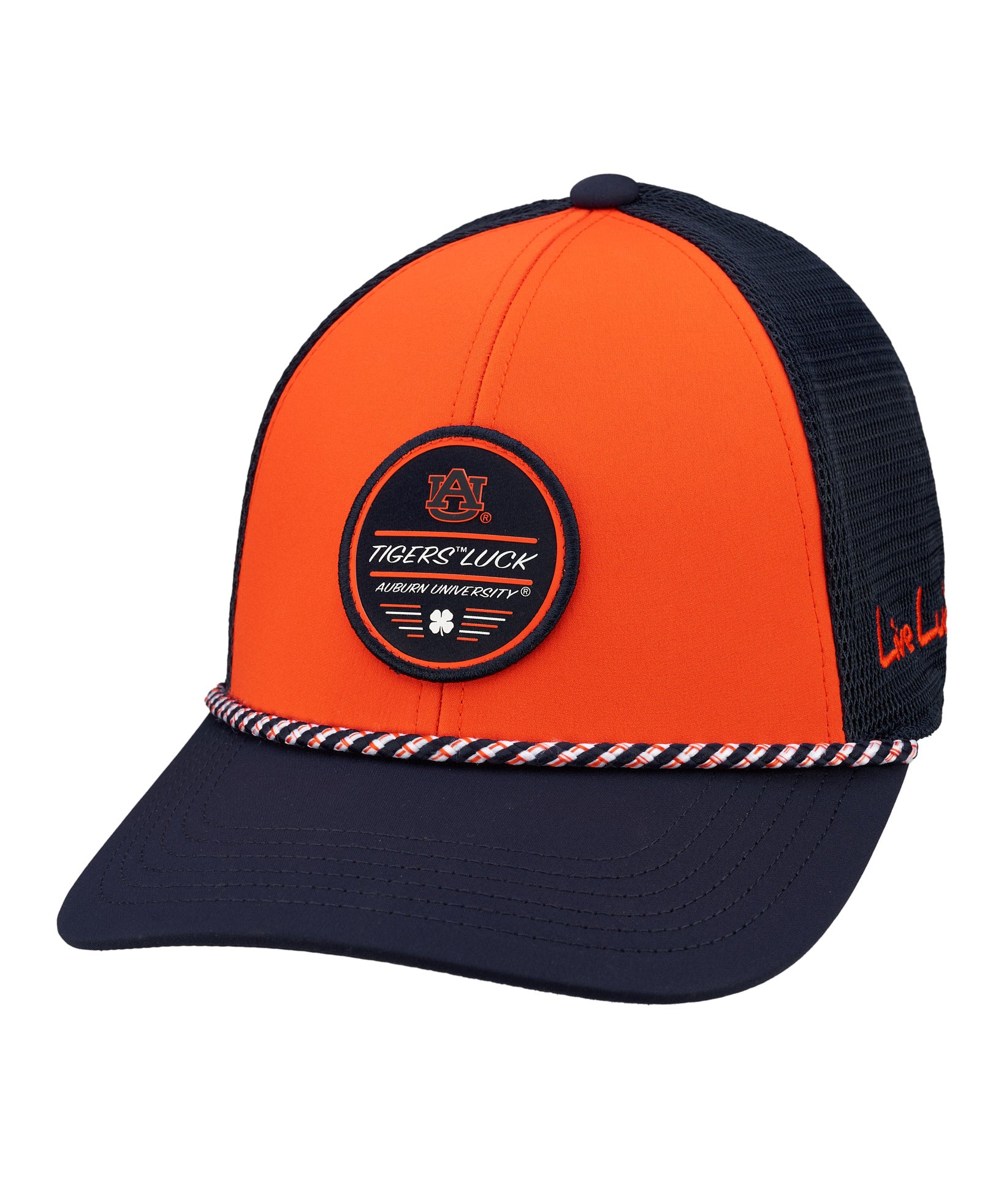 Orange and navy two tone rope hat from Black Clover featuring Auburn University logo