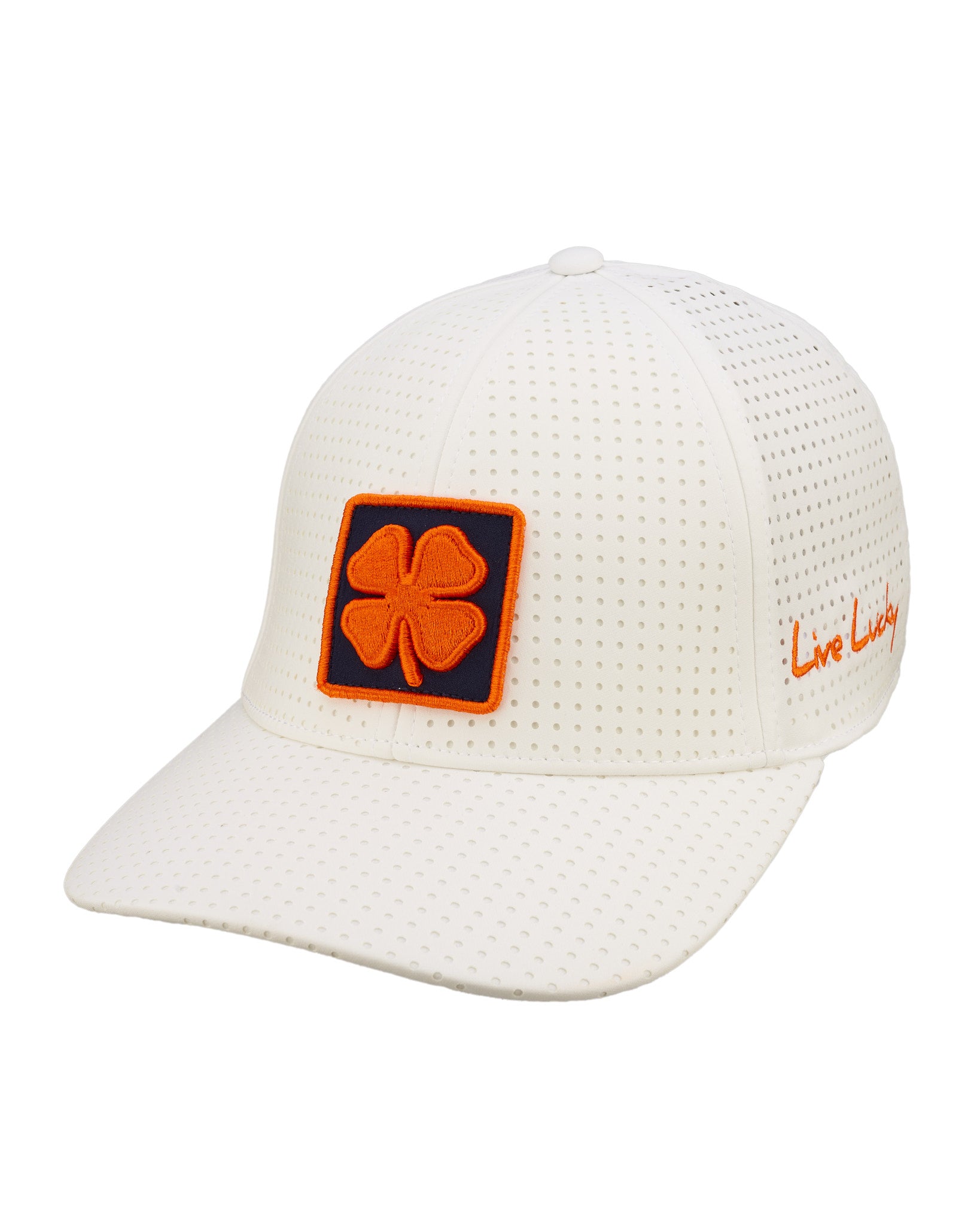 White perforated hat from Black Clover featuring Auburn University logo