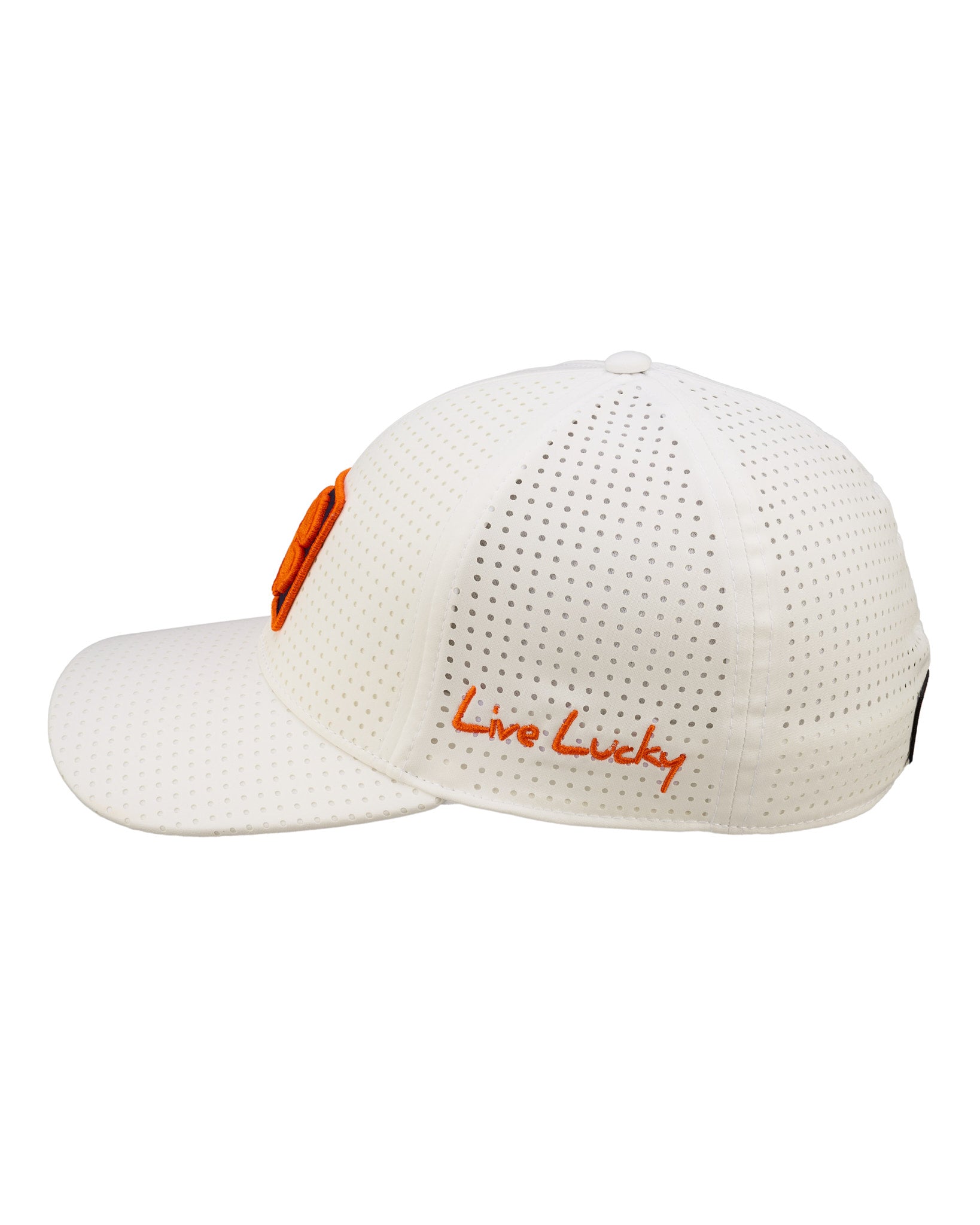 White perforated hat from Black Clover featuring Auburn University logo