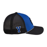 blue and black BYU hat from Black Clover featuring BYU Cougars Luck patch