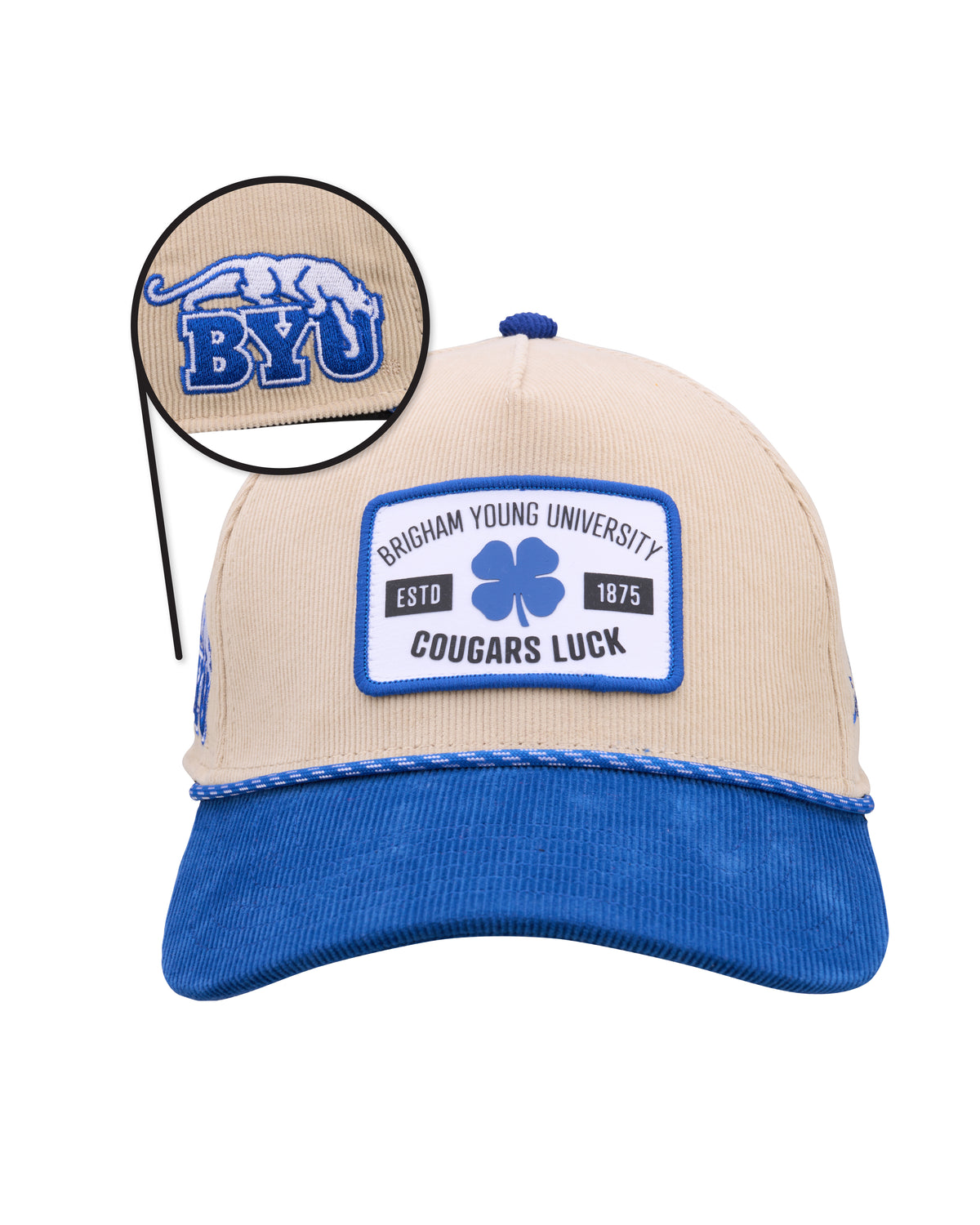 Vintage Cream Corduroy BYU Cougars Snapback with Patch  display picture 1