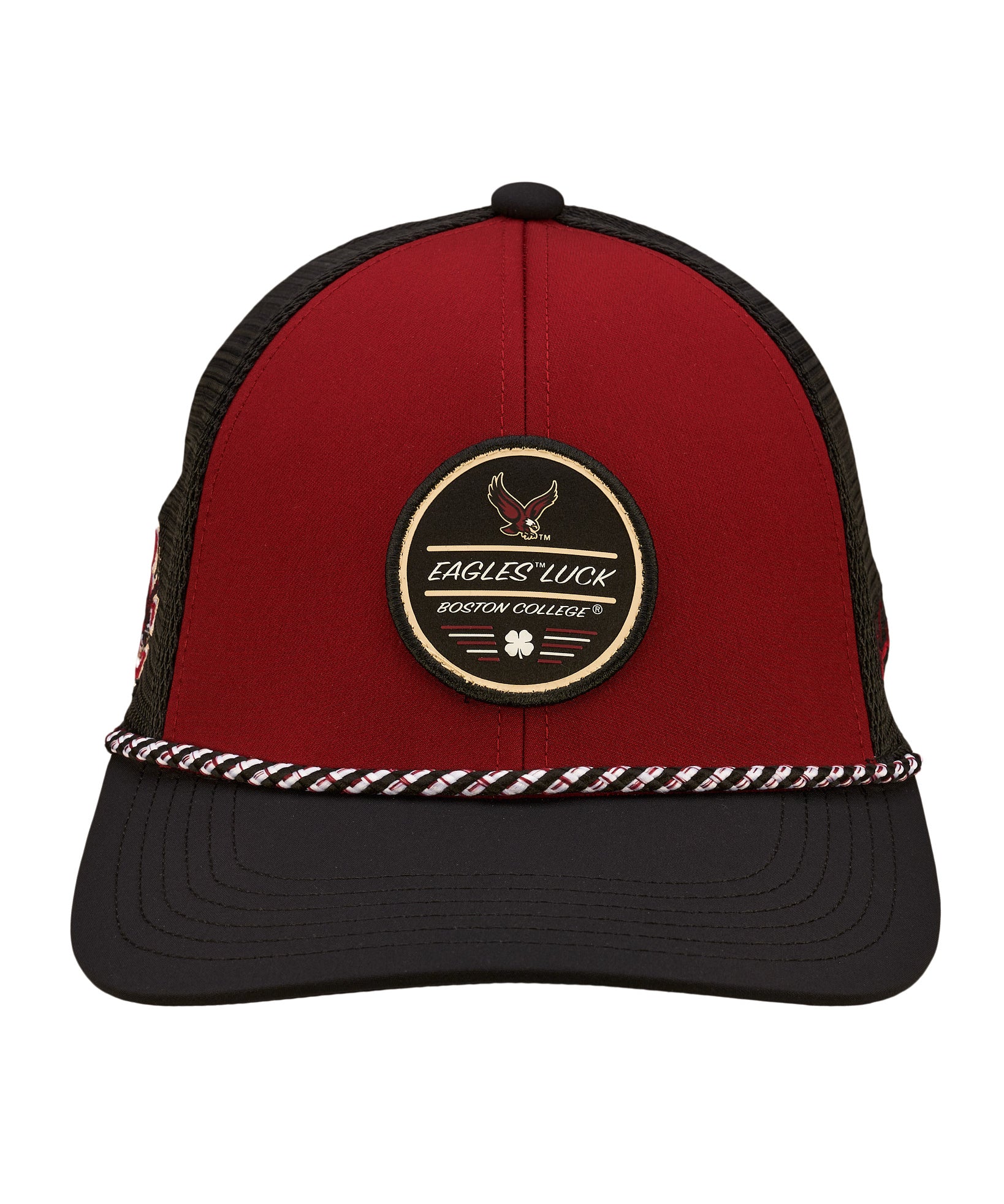 red and black two tone rope hat from Black Clover featuring Boston College Eagles logo