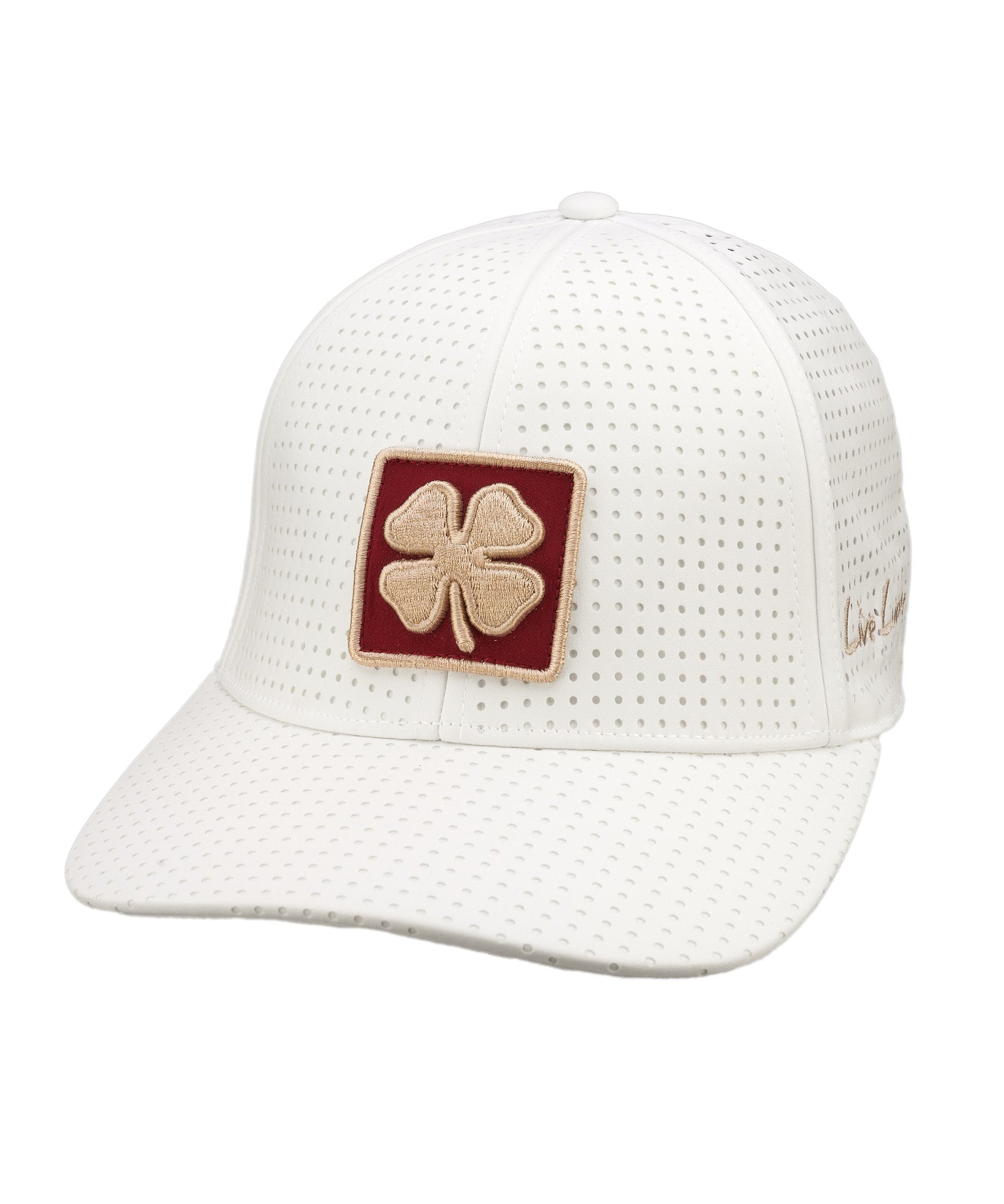 white perforated hat from Black Clover featuring Boston College Eagles logo