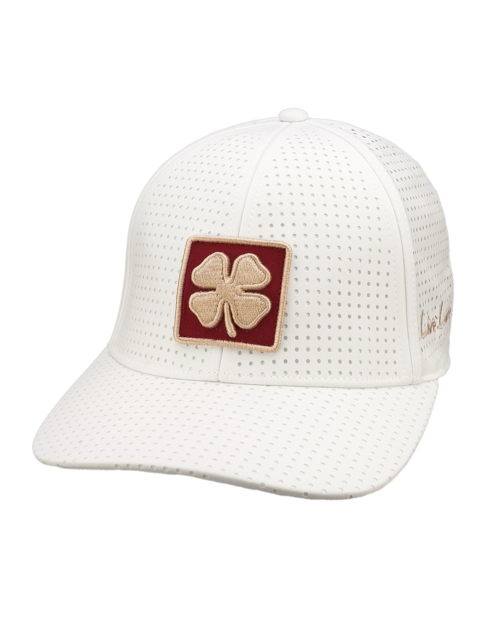 white perforated hat from Black Clover featuring Boston College Eagles logo