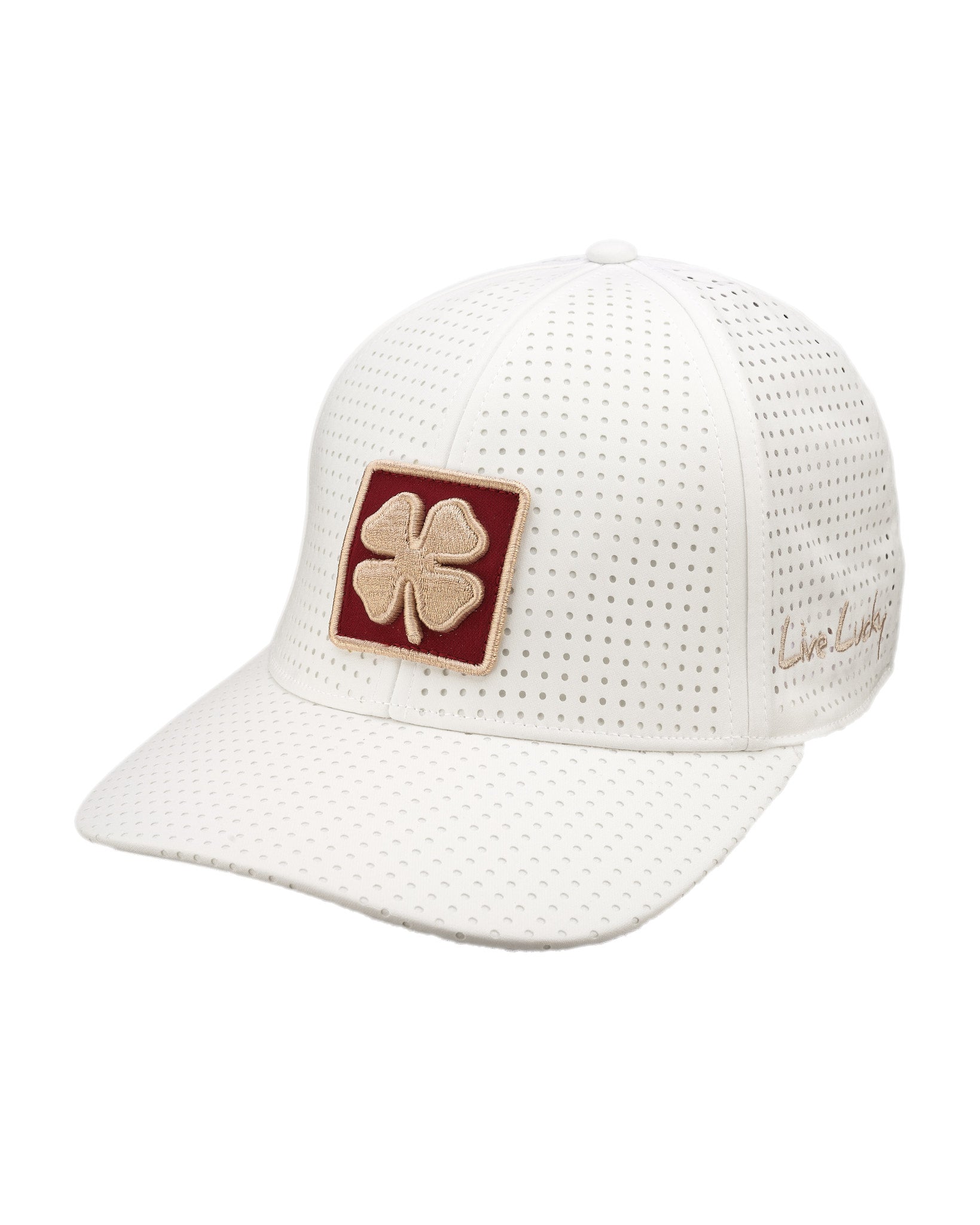 white perforated hat from Black Clover featuring Boston College Eagles logo