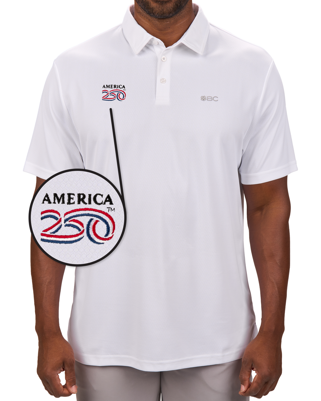 Men's Solid White Golf Polo - America 250th Edition – Black Clover