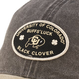 Tan and brown two tone vintage style hat from Black Clover featuring University of Colorado Buffs patch