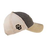 Tan and brown two tone vintage style hat from Black Clover featuring University of Colorado Buffs patch