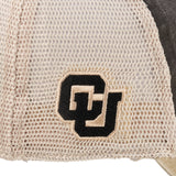 Tan and brown two tone vintage style hat from Black Clover featuring University of Colorado Buffs patch