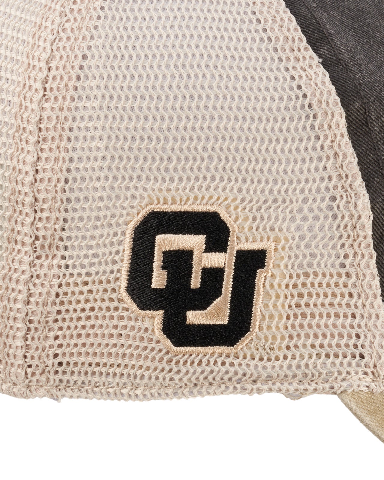 Tan and brown two tone vintage style hat from Black Clover featuring University of Colorado Buffs patch