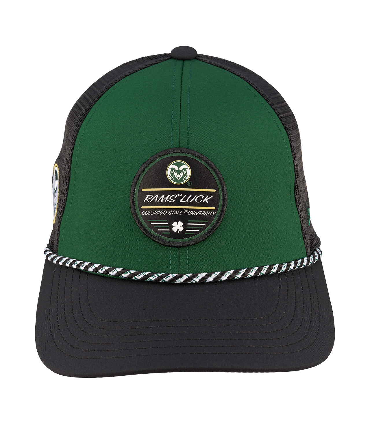 Green and black two tone hat from Black Clover 