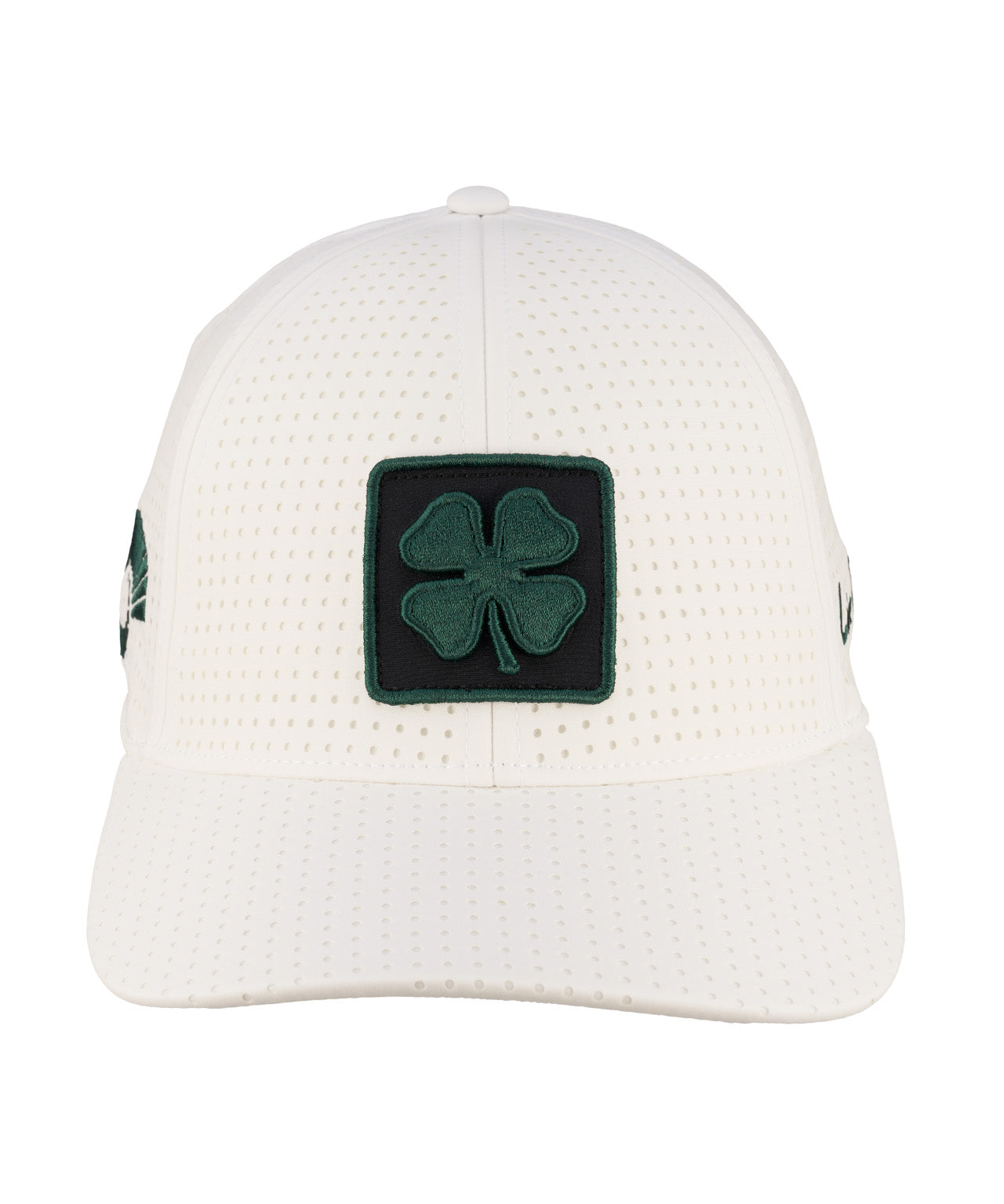 Perforated white hat from Black Clover featuring Colorado State patch in Green