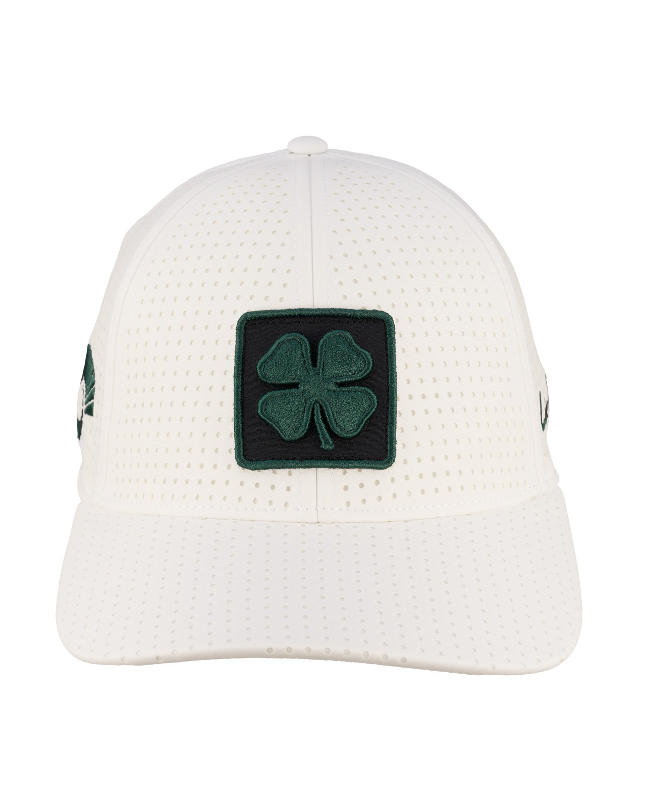 Perforated white hat from Black Clover featuring Colorado State patch in Green