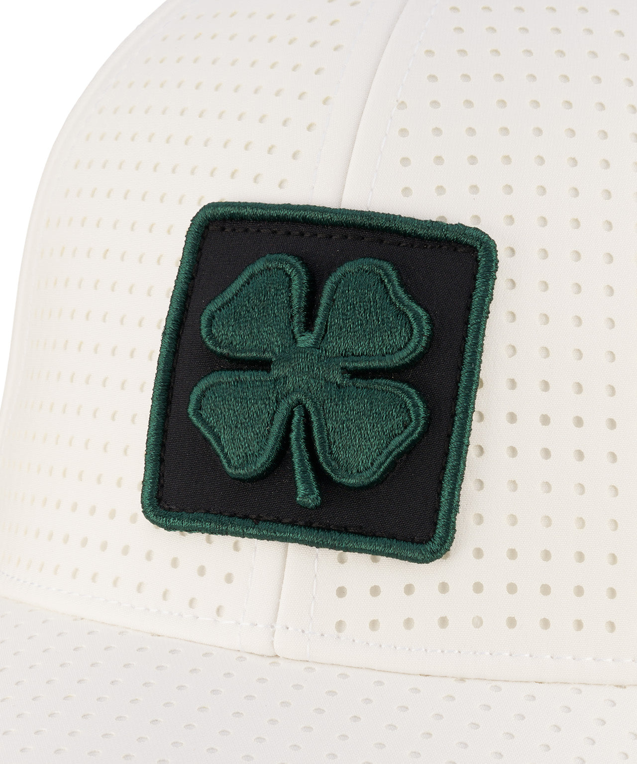 Perforated white hat from Black Clover featuring Colorado State patch in Green