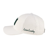 Perforated white hat from Black Clover featuring Colorado State patch in Green