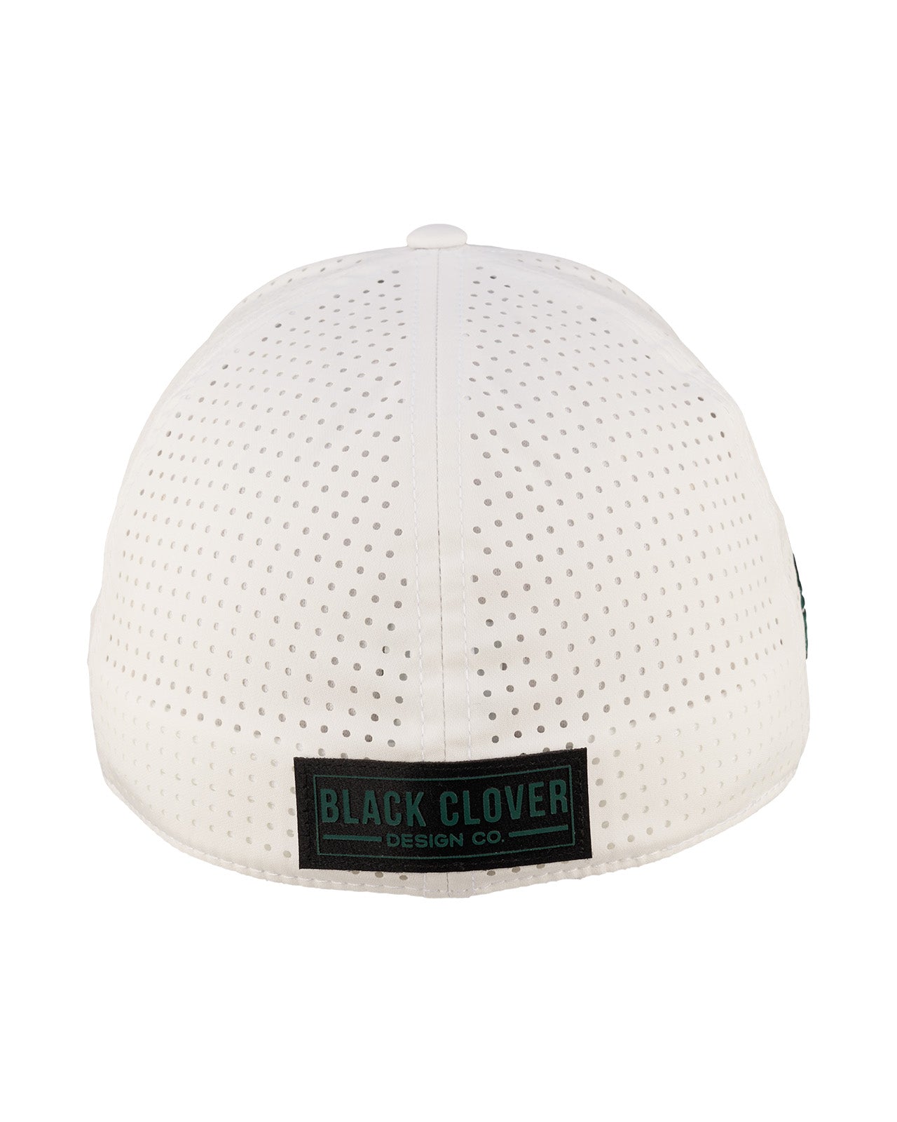 Perforated white hat from Black Clover featuring Colorado State patch in Green