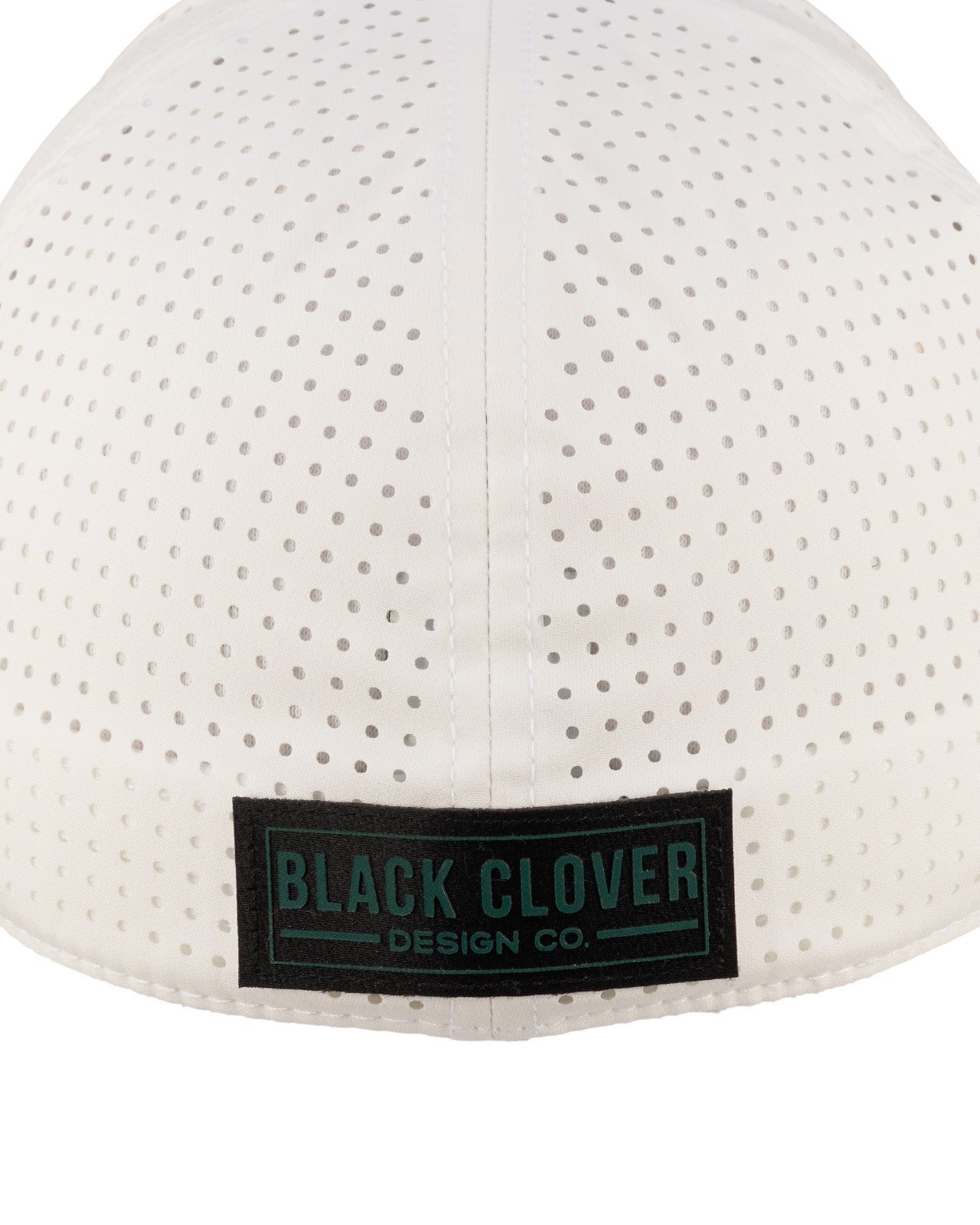 Perforated white hat from Black Clover featuring Colorado State patch in Green