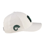 Perforated white hat from Black Clover featuring Colorado State patch in Green