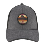 Grey hat with patch depicting vehicle offroad