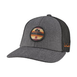 Grey hat with patch depicting vehicle offroad