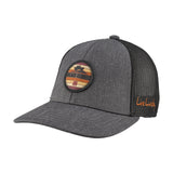 Grey hat with patch depicting vehicle offroad