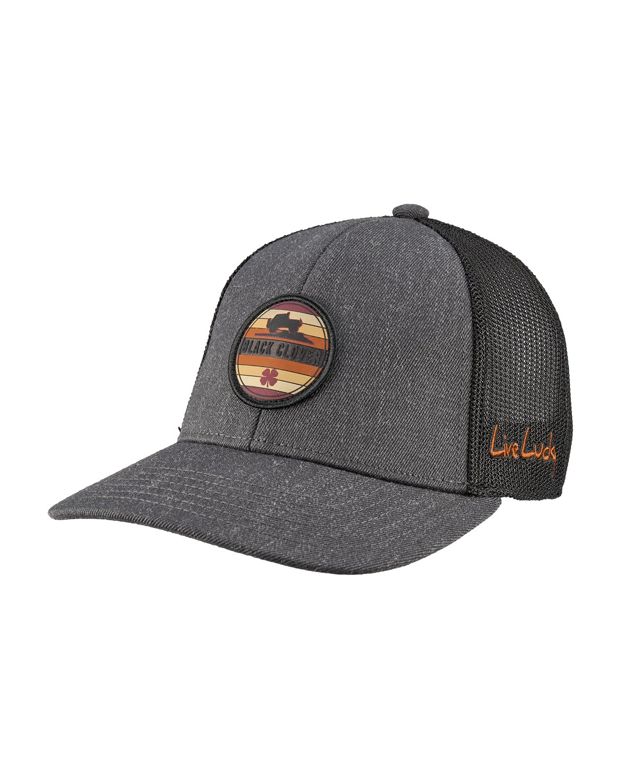 Grey hat with patch depicting vehicle offroad