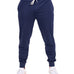 Man wearing navy sweat pants joggers from black clover