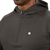 black hoodie with Black Clover logo on chest