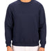 man wearing an navy colored sweater from Black Clover with a 3d text BLCK CLVR on the chest