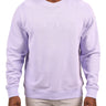 man wearing an light purple colored sweater from Black Clover with a 3d text BLCK CLVR on the chest