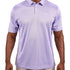 Man wearing a light purple polo from Black Clover with a small BC logo on the left chest