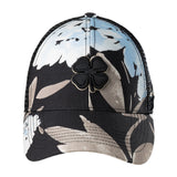 Black brown and blue colored tropical print hat by black clover