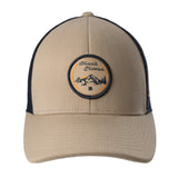 Brown hat with patch depicting Utah's cottonwood mountains