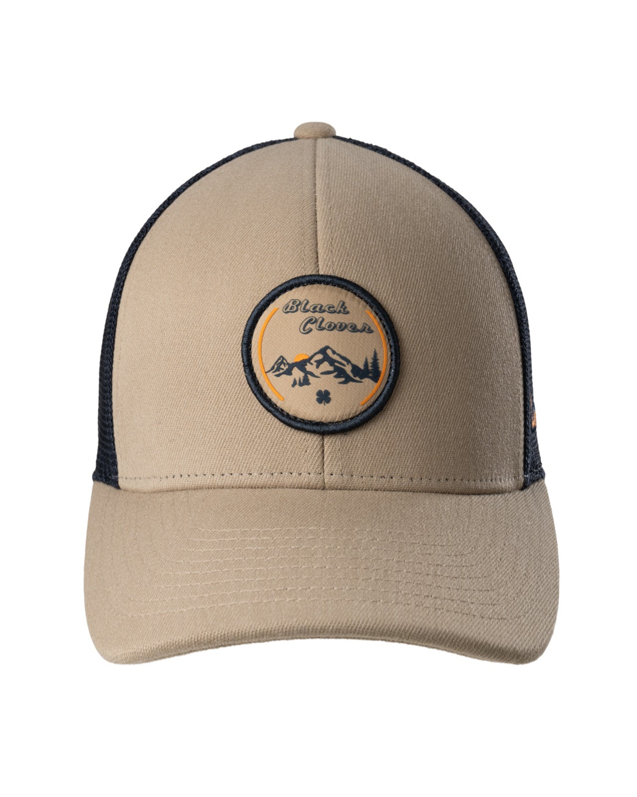 Brown hat with patch depicting Utah's cottonwood mountains